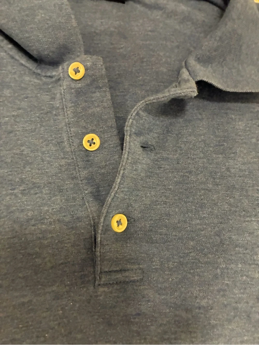 Polo Ralph Lauren Men’s Shirt - Blue with Red Logo GUC Size Large